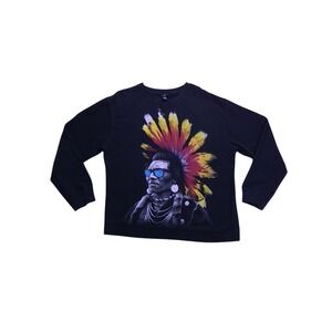 ROOK Graphic Sweatshirt Mens XL Black Native American Headdress Streetwear